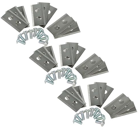 vhbw 27 x ersättningskniv kompatibel med Kress Mission KR173E, KR172E, KR236E, KR174E, KR233E gräsklippare – ersättningsblad silver, stål