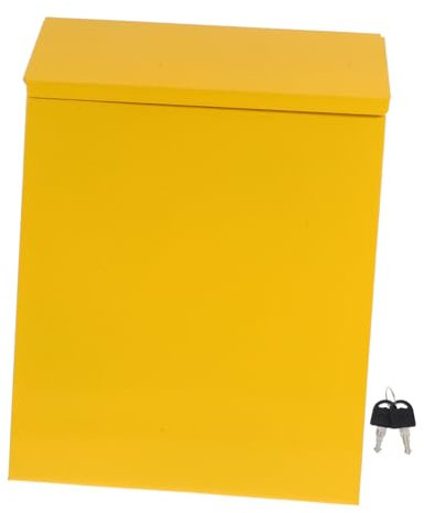 SEWACC Boîte à Suggestions En Fer Jaune Boîte Aux Lettres Petite Des Lettres Sécurisée Pour Bureau Et Maison Capacité Élevée Usage Mural Acier Robuste