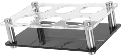 Vassoio Porta Bicchieri in Acrilico 6 Fori, Moderno | Porta Bicchierini da Caffè, Uso Versatile per Summer Parties e Venues Commerciali