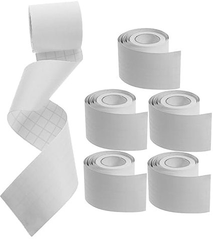 HYTROVE 6 Rolls Self Adhesive Baseboard Trim Flexible Molding Trim for Wall Ceiling and Floor Corners Easy to Install Durable Skirting Boards Roll White Wood Grain