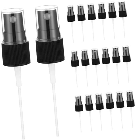 Anneome 20 pièces Embouts Buse Spray Parfum Noir Bouchons Pulvérisateur Fins pour Flacons Cosmétiques et Huiles Essentielles Accessoires Remplacement Robustes pour DIY