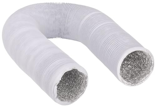 1 Stück flexibler Abluftschlauch aus Aluminiumfolie – 200 mm Durchmesser, weißer PVC-Lüftungsschlauch for Küche, Bad, Heizung/Klimaanlage(1.5m)