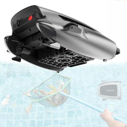 Quixnova Skimmer robótico para Piscinas con energía Solar y Doble Modo de Carga, Limpiador de Superficie inalámbrico, Limpieza Continua 24/7 y Control por aplicación A