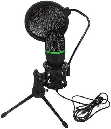 MOKKHNB Microfono Condensatore USB Colore Casuale Qualità di Registrazione Omnidirezionale Supporto da Tavolo Struttura in Metallo e Plastica per Gaming per Lezioni e