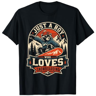 Snowboarder JUST A BOY WHO Loves Snowboarding Boys T-Shirt