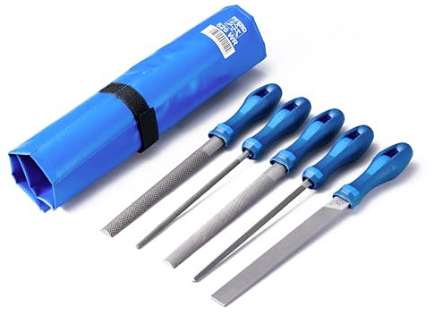 PFERD Werkstattfeilen-Set in PVC-Rolltasche, 5 Feilen, 200mm, 11800520 - für ein umfassendes Anwendungsspektrum geeignet
