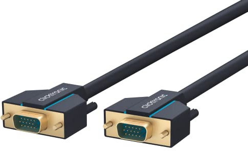 Clicktronic Full HD SXGA Monitorkabel / SXGA @ 75 Hz (1024p) /Vergoldet / VGA-Stecker (15-polig) auf VGA-Stecker (15-polig) / 20 Meter