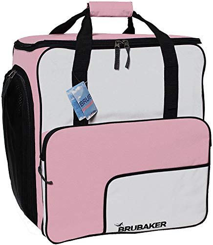 Henry Brubaker, pratico zaino per sport invernali, super funzionale, adatto per attrezzatura da sci e snowboard incluso il casco., donna Uomo Bambino, SUPERFUNC_OL_RosaWeiss, Pink, 43 l