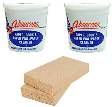 Absorene Book Cleaner and Dirt Eraser Two-Pack Each (Bundle- Total of 4 Items) for Cleaning Dirt and Dust Off Books and Documents