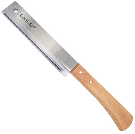 CartLife Small Hand Saw, Japanese Woodworking Flush Cut with Wooden Handle,Flexible Blade,17TPI Pull Saw Tool for Carpentry, DIY Projects,Precision Cutting for Hardwood & Softwood