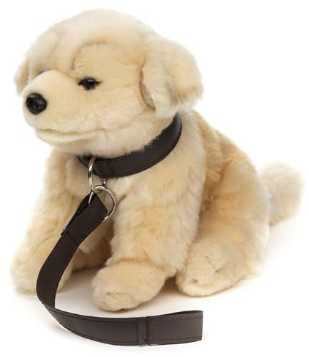 Uni-Toys - Golden Retriever (mit Leine) - Mit bellender Stimme - 18 cm (Höhe) - Plüschtier, Kuscheltier