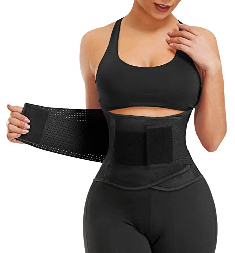 VITOMOR Midjetränare för kvinnor viktminskning midjetrimmer cincher bantning skulptur touch svettbälte för magkontroll träning fitness, unisex, A-svart, XL