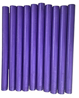 Siegelwachs-Sticks mit violettem Schimmer für Heißklebepistolen zum Siegelstempeln, 10 Stück