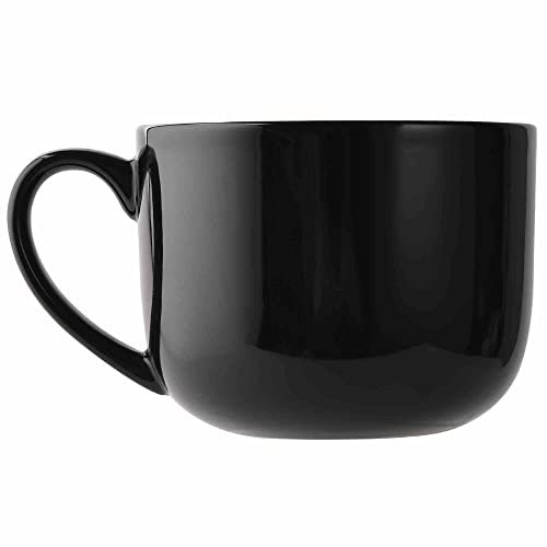 CAILIDE Jumbo Soup Mug 50oz/1420ml lagrge Ceramic Soup Mug Oversized Soup Bowls with Handles for Coffee, Tea, Ice Cream, Cereal (Black)