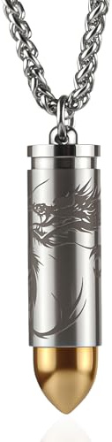 aiGear Pillendose Schlüsselanhänger mit Halskette Innenmaß 0,32 Zoll | Wasserdichtes Titanlegierung, Portable Pille Container, für Outdoor Wandern Camping Reisen