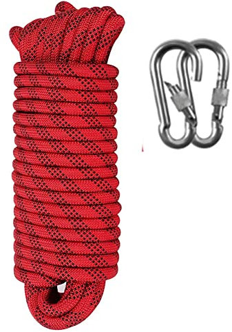 LQSSA Corde D'Évacuation D'Urgence À Usage Multiple, Diamètre 16 Mm, Longueur 10 M/15 M/20 M/30 M/50 M, Corde de Parachute Pour Le Sauvetage En Cas D'Incendie/16Mm 30M