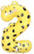 Vthoviwa 40 Pulgadas Globo Numero 2 Animales, Globos 2 Cumpleaños Fiesta 0123456789,10-19,20-25,30,40,50,60,70,80,90, Número 2 Decoración Fiesta Del Aniversario Soporte Helio
