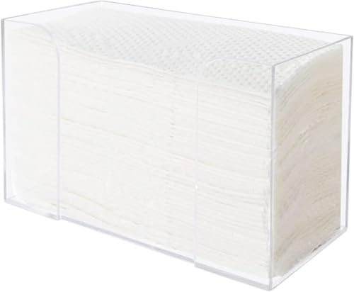 zilitol Countertop Paper Towel Dispenser,Clear Guest Towel Napkin Holder, Suitable for Z-Fold, C-Fold or Multi-Fold Paper Towels