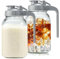 Torribaly Lot de 2 pichets en verre avec couvercle et poignée, 950 ml, large goulot anti-fuite, pour infusion à froid