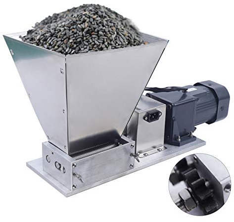 ACROSSPART Electric Grain Mill Barley Grinder Malt Crusher 60W 75RPM Powder Machine Food Grinder for Grains Corn Barley Grinder for Kitchen with 2 Roller