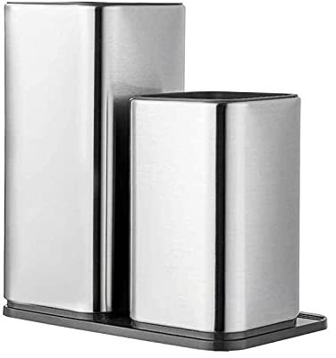 2 en 1 Portacuchillos de Acero Inoxidable para Almacenar Cuchillos y Tijeras