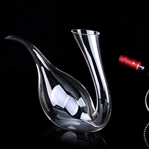 Carafe à vin, verre en cristal soufflé à la main sans plomb, forme cygne-canard, carafe à vin rouge, carafe transparente de 1500ml