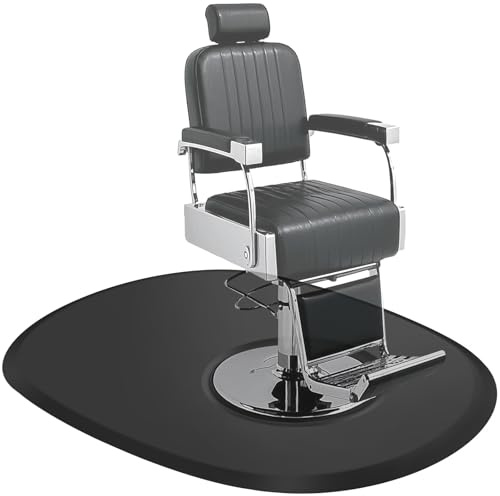 Kalolary 4 Fuß x 5 Fuß Arc Anti Ermüdungs Salonmatte (Oval) | Salon Bodenmatte für Runde Stuhlbasis Friseur und Schönheitsbodenmatten Dicke Büro Komfort Bodenmatte für Friseursalonbedarf