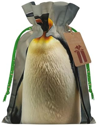 Bolsas de regalo con cordón de Navidad con estampado de pingüino, saco festivo de Navidad, fiesta de cumpleaños, embalaje de regalo