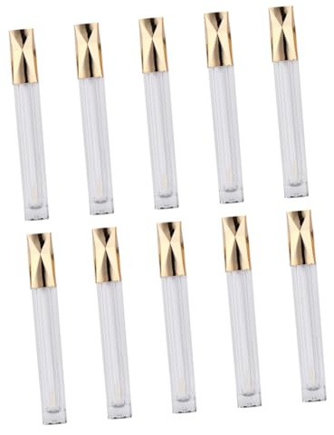 Gatuida 10stücke Leere Lipgloss-fläschchen Lipgloss-behälter Aus Langlebigem Material Make-up-fläschchen Für Täglichen Gebrauch Gold Transparent