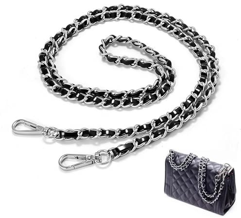 KIRVOS Taschenkette Silber 120cm – Robuste Kette für Tasche & Ersatz-Schultergurt, Ideal für Mode-Upgrades & Alltagstracht