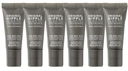 Nipple Balm, Long-Lasting Hydration, Helps to Soothe, Protect Dry Skin & Chapped Lips, Lightweight, Smooth Texture, 10-in-1 Multitasker, Portable, Easy to Use, Ideal for Skin Types (Pack of 6)