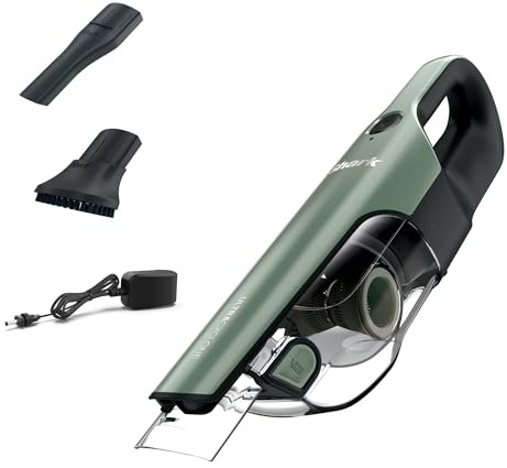 Shark Handheld Cordless Vacuum Cleaner, Washable Filter, Teal, CH901UK | with Crevice Tool and Scrubbing Brush, 65W, 0.45 liters, 10 Minute Run-Time, Washable Filter