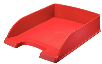 Leitz Briefkorb Standard A4, Briefablage in Premium-Qualität, Stapelbares Ablagefach als Schreibtisch-Organizer, Kombinierbar mit Plus-Serie, Rot, 52270025