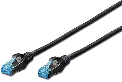 DIGITUS LAN Kabel Cat 5e – 1 m – SF/UTP Geschirmt – CCA – Schwarz