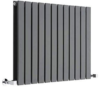 Milano Alpha Anthracite Horizontal Double Flat Panel Radiator - 635mm x 840mm