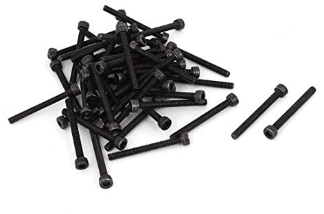 sourcing map 50 Stück Zylinderkopfschrauben M3 x 30 mm Innensechskantschraube Stahl Legierung Sechskantschraube Socket Head Cap Schrauben Schwarz