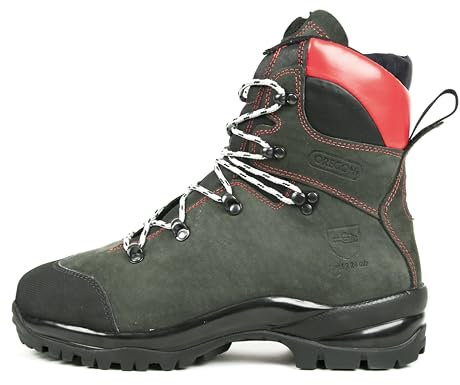 Oregon Fiordland Kettensägen-Schnittschutzstiefel, Klasse 2, wasserabweisende Ultra PPE-Sicherheitsschuh für Damen und Herren, aus Premium-Leder, hitze- und kältebeständig - Größe 42 (EU)