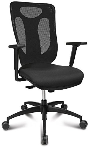 Drehstuhl NET PRO 100 - Armlehnen - schwarz/schwarz - mit Toplift - TÜV geprüft - Synchron-Mechanik