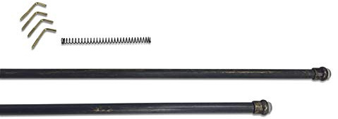 COPPIA ASTINE nero oro DOPPIA FUNZIONE MOLLA REGOLABILI CM. 70-100 PER TENDA VETRO