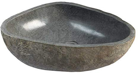 Lavabo Appoggio Ø40/60x H15 cm Marmo Effetto Pietra Riverstone CERAMICHEMIRANDA