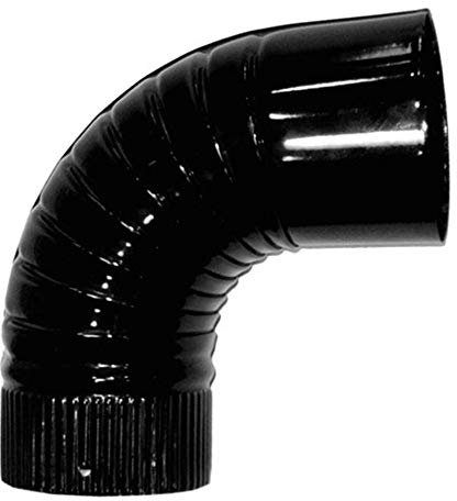 CODO PARA CHIMENEAS O ESTUFAS DE LEÑA NEGRO VITRIFICADO 120MM (MILÍMETROS) DE 90º GRADOS, IDEAL CASA HOGAR CORTIJO MASIA
