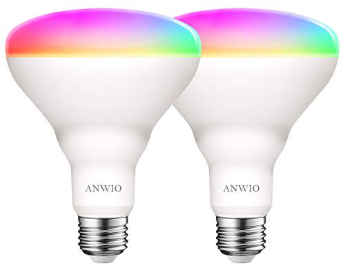 ANWIO Lampadina Alexa, Lampadina Smart, 8.5W Equivalenti a 60W, 806Lm,Lampada Smart Wifi E27 con Telecomando Compatibile con Alexa, Echo and Google Assistant, RGB Intelligente Dimmerabile,2 Pcs