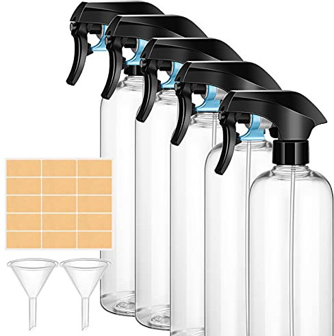 ImnBest 500 ML Vaporisateur Vide (5PCS), Flacon Pompe à Gâchette en Plastique PET, Clean Flacon Pulvérisateur Rechargeablepour Nettoyage, Jardinage, Cosmétique De Coiffure