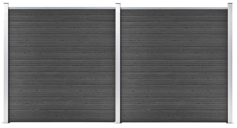 vidaXL Zaunelement Set WPC 353x186 cm Schwarz