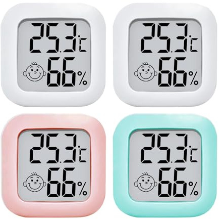 PAIRIER Mini LCD Digital Thermometer Hygrometer Innen | Thermo-Hygrometer, Feuchtigkeitsmesser Gauge, für Babyzimmer, Wohnzimmer Büro Kühlschrank