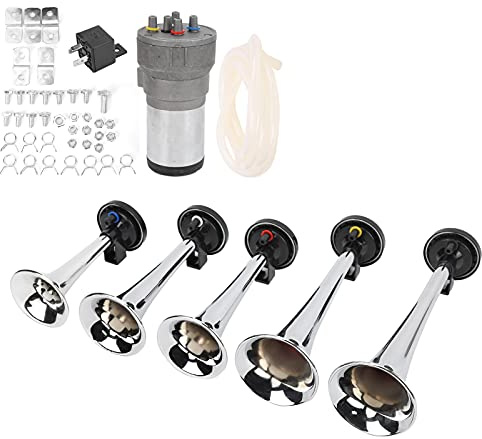 12V 5 Trumpet Dixie Horn Kit mit Kompressorersatz für LKW, Wagon, Zug, Schiff, und Alle Anderen 12V Fahrzeuge Van