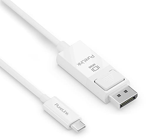 PureLink Câble USB-C vers DisplayPort 4K Ultra HD 60 Hz, connecteurs plaqués or, 2 m, blanc