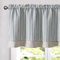 TOPICK Striped Short Kitchen Curtains 18 Inch Drop Small Cafe Curtains Blackout Double Layer Curtain Valance for Sink Living Room Cupboard Rod pocket 1 Panel Blue on Beige