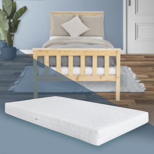 ML-Design Matratze 100 x 200 x 16 cm, Orthopädische 7-Zonen Kaltschaummatratze, Öko-Tex Zertifiziert, Härtegrad H4 extra fest, atmungsaktiv & antibakteriell, Bezug abziehbar & waschbar, Rollmatratze