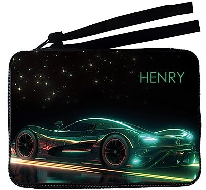 Striefchen® Federmappe für Jungen Doppel-Etui gefüllt/Personalisiert mit Namen Rennwagen 3